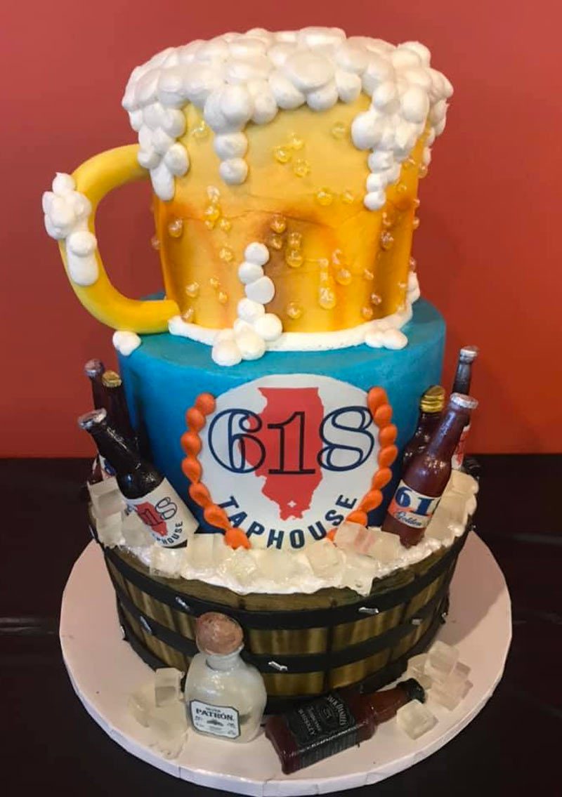 alcohol themed cake for 618 tap house