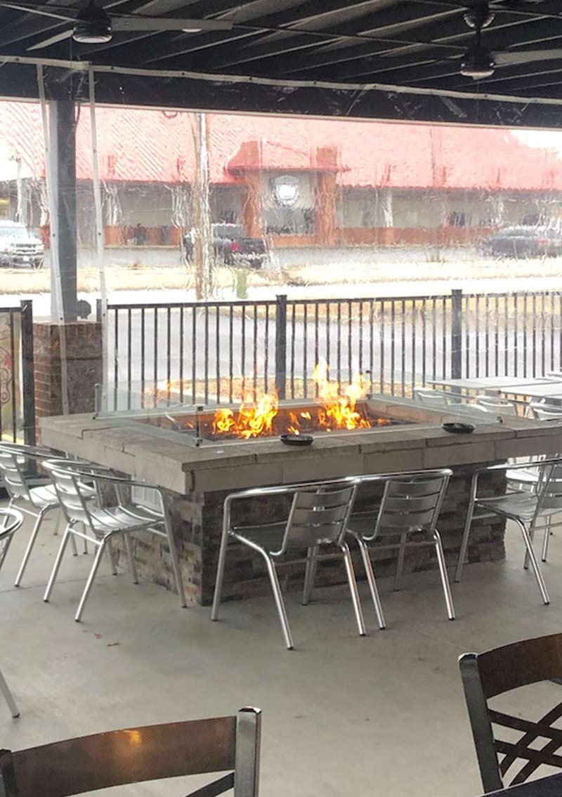 fire pit on the patio at 618 tap house