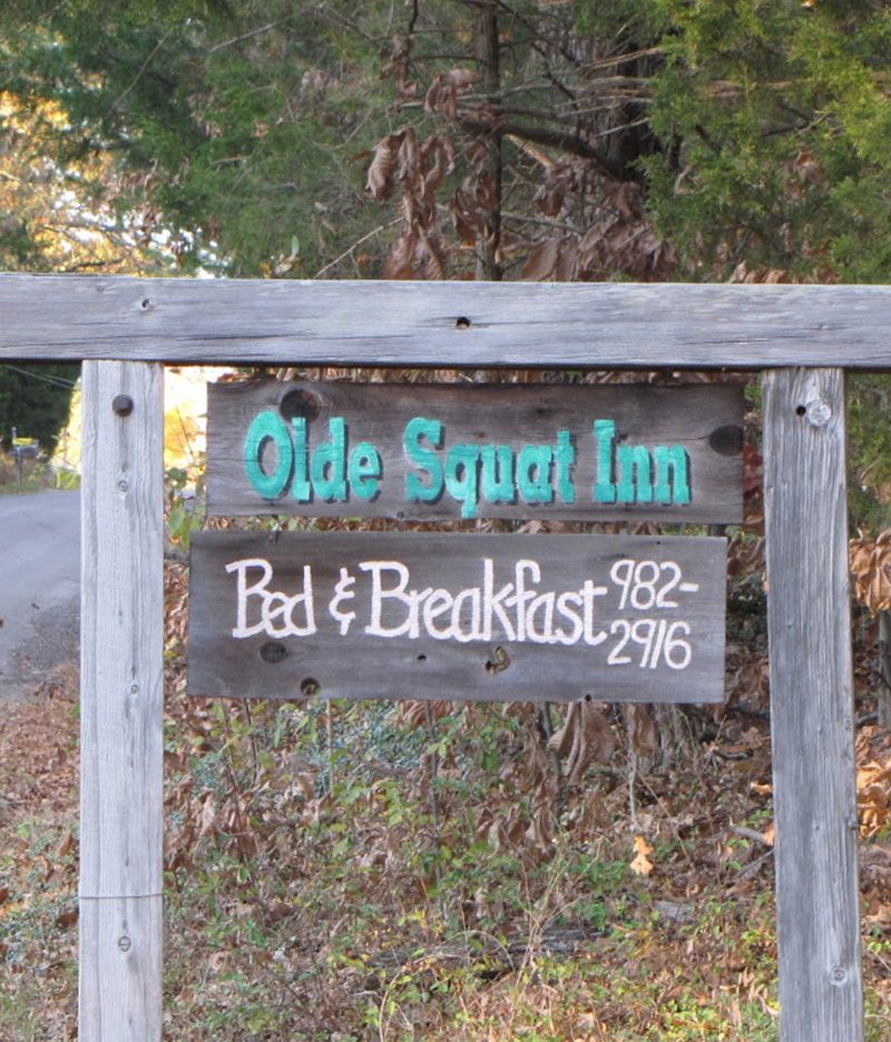 Old Squat Inn hand-painted sign