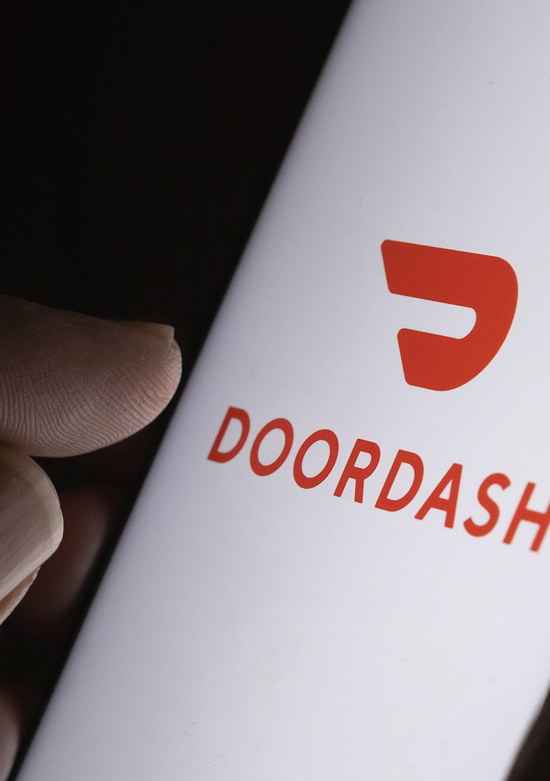 person using doordash app