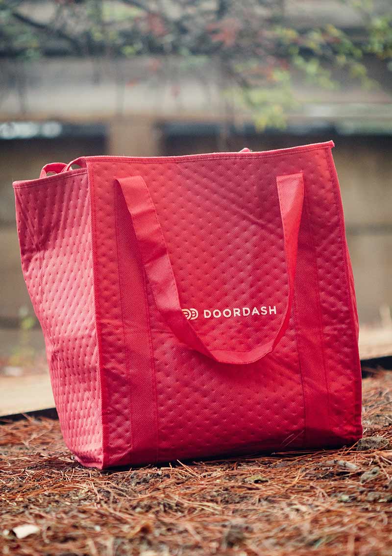 red doordash bag