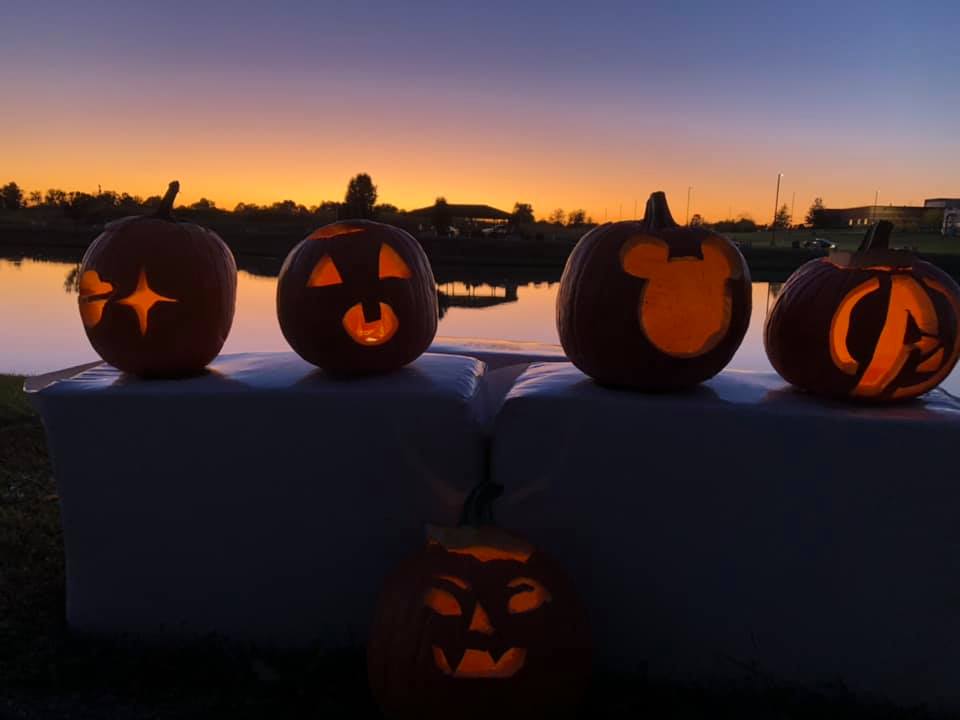 Carved and Glowing Pumpkins