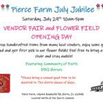 flyer for pierce farm july jubilee on july 24th